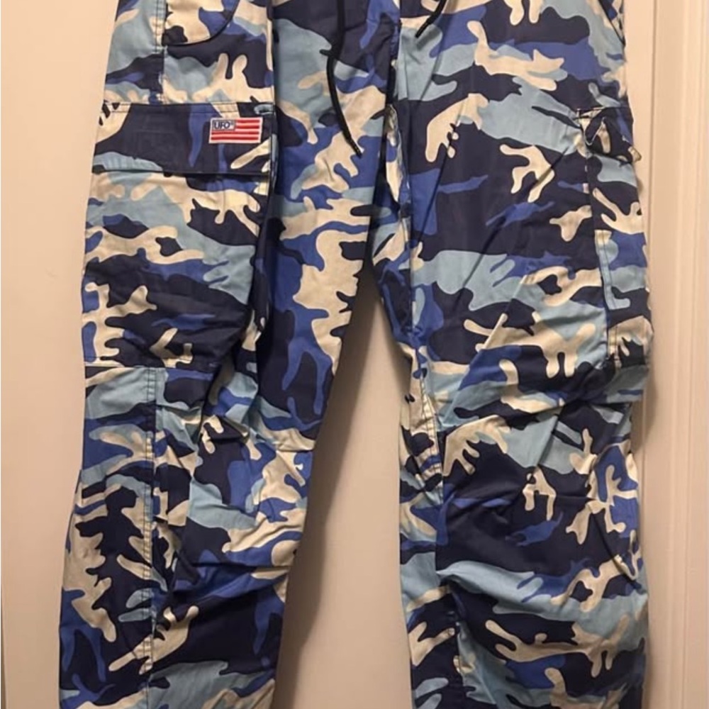 UFO Blue Camouflage Cargo Pants
